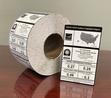 roll of NFRC temporary labels