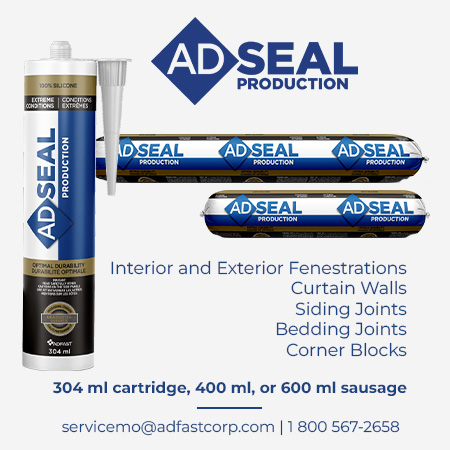 ADSEAL PRODUCTION 4550 adhesive sealants, the choice of window manufacturers for over 40 years.