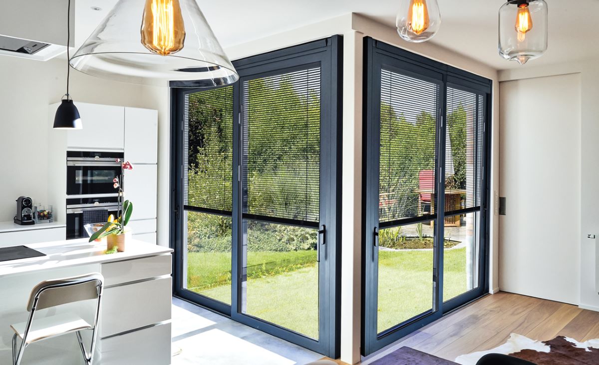 patio doors with in-glass blinds