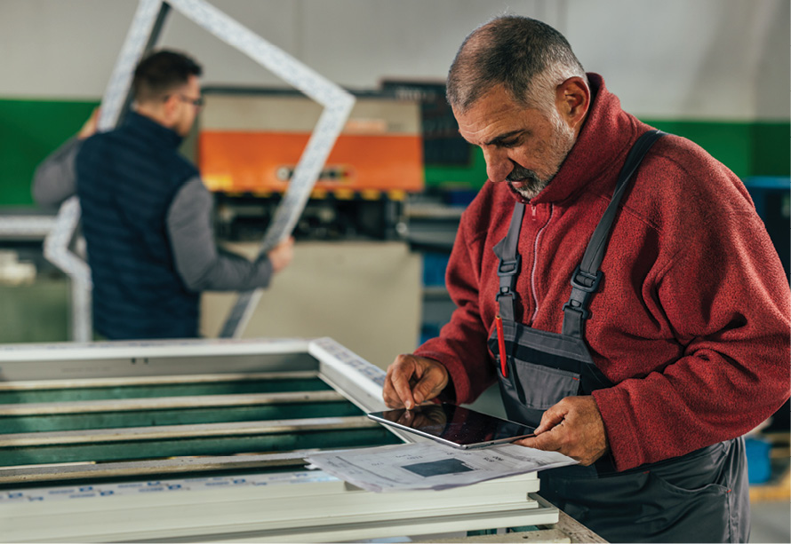 workshop for fabricating windows and doors