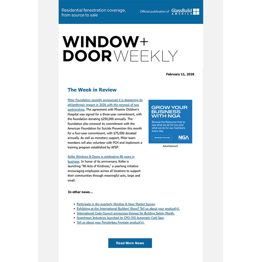 Window + Door Weekly