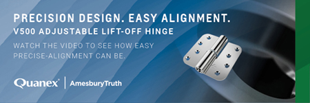 The Quanex V500 Adjustable Lift-Off Hinge is engineered to help window and door manufacturers deliver premium patio door systems with greater efficiency, consistency, and performance.