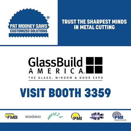 Visit Pat Mooney Saws at GlassBuild booth 3359