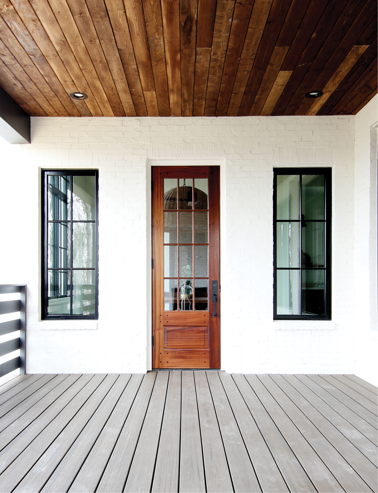 wooden door and porch
