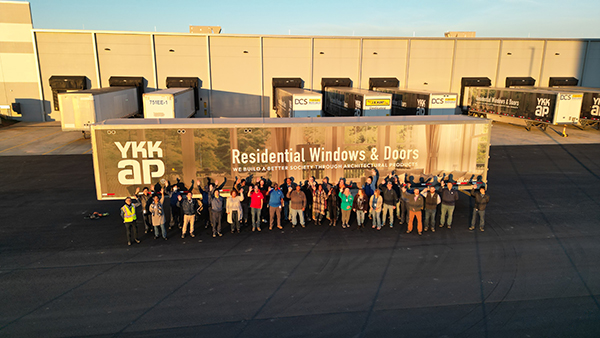 YKK AP employees in front of Macon facility