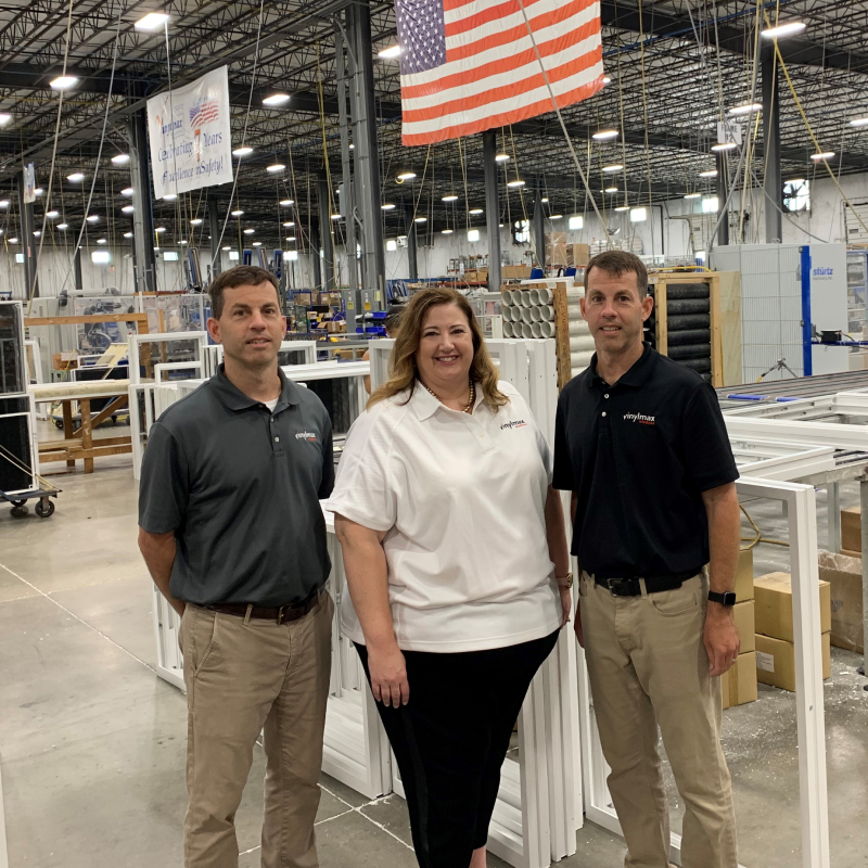 Vinylmax Windows President Laura Doerger-Roberts with her brothers