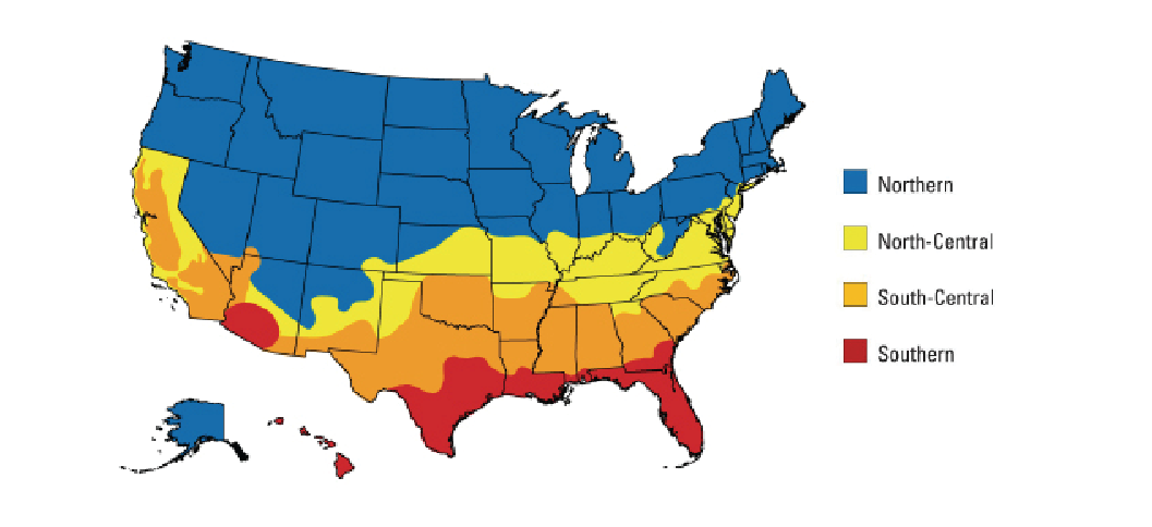 map of U.S. climate zones