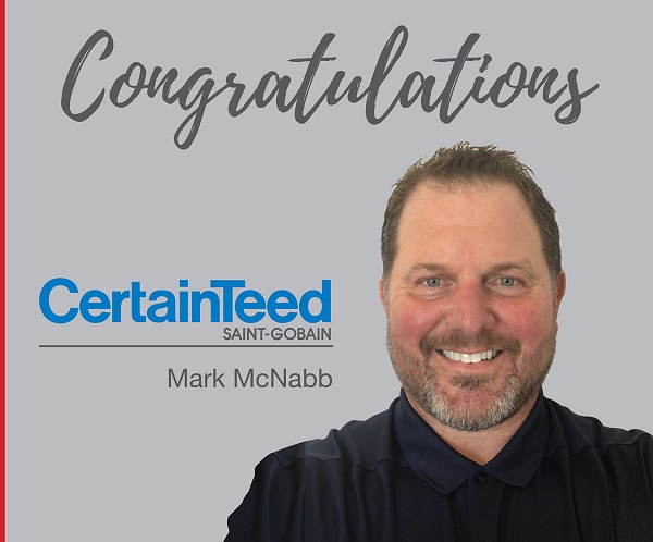 Palmer-Donavin awarded Mark McNabb and CertainTeed with the Vendor Representative and Vendor of the Year awards for 2021. 