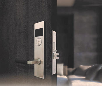 door with smart entry lock