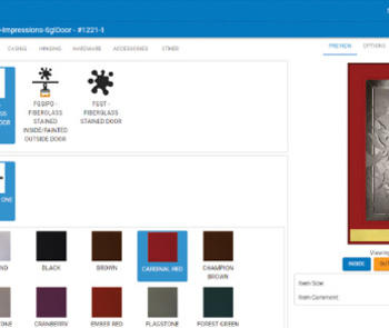 product configurator screen