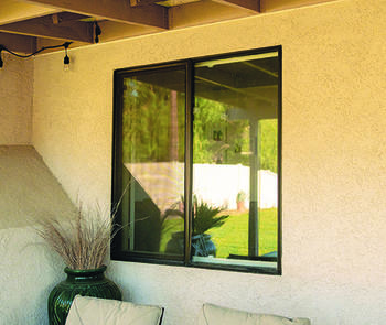 Flush Fin window on a stucco home