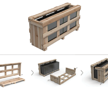 crate to transport glass