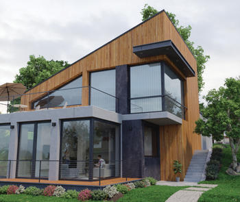 house with climate controlled glazing