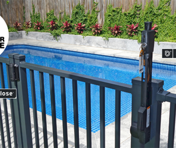 D&D pool gate latch and hinge